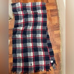 Polo Ralph Lauren Red, Black, and White Plaid Scarf